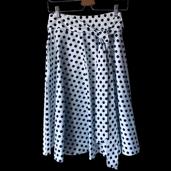 Belle Poque Sz Sm Rockabilly Retro Pin Up 50s High Waist Polka Dot Skirt New - Picture 4 of 15